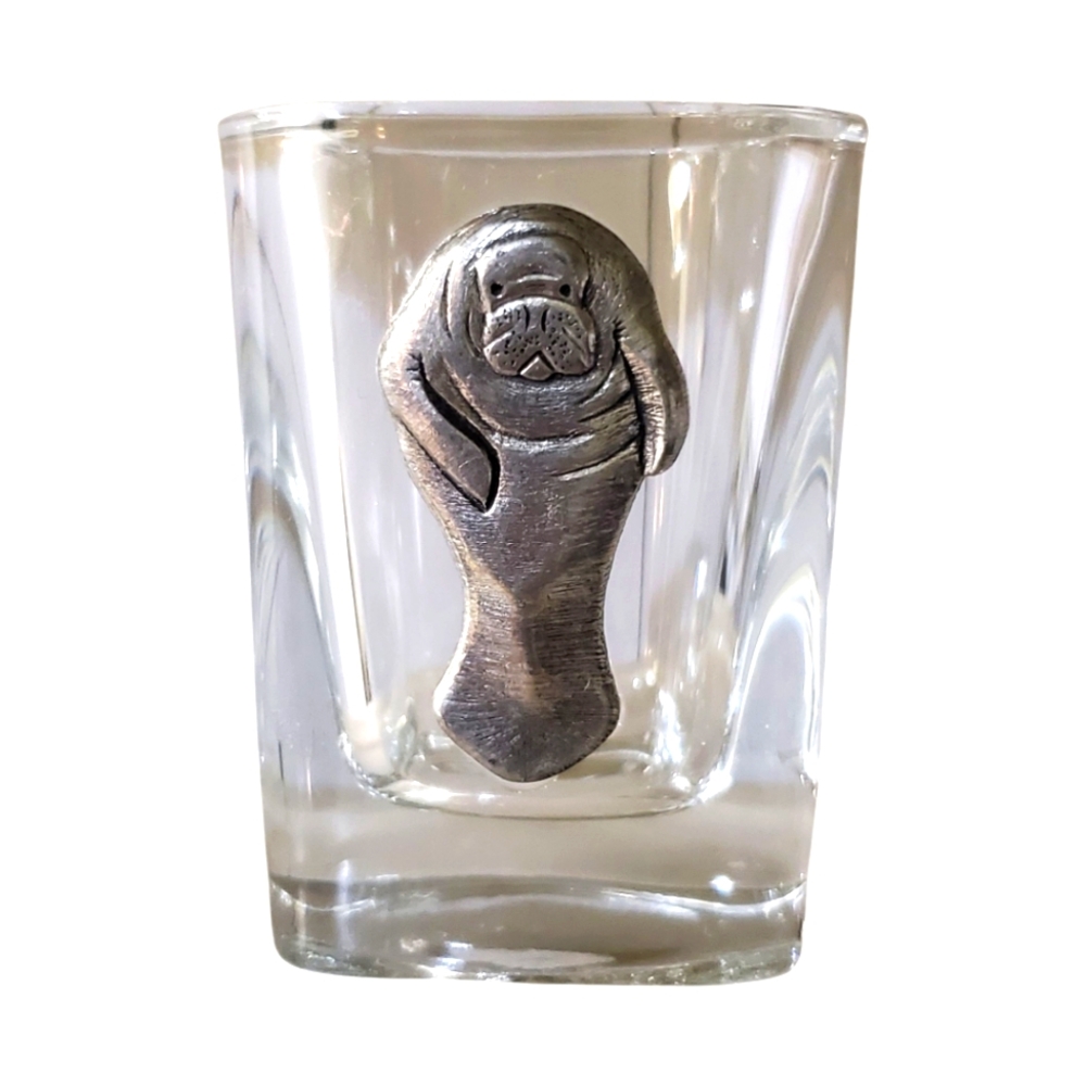 Pewter Manatee Square Shot Glass - Picture 2 of 2